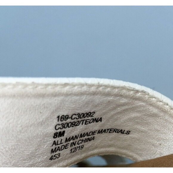 Cliffs by White Mountain Sandals Womens 8 Teona White Strappy Slip On Comfort - Picture 5 of 7